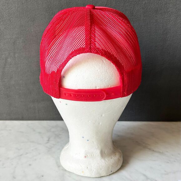Vintage All You Need Is Love Cap Snapback Trucker Hat Red & White - One Size - Picture 5 of 9